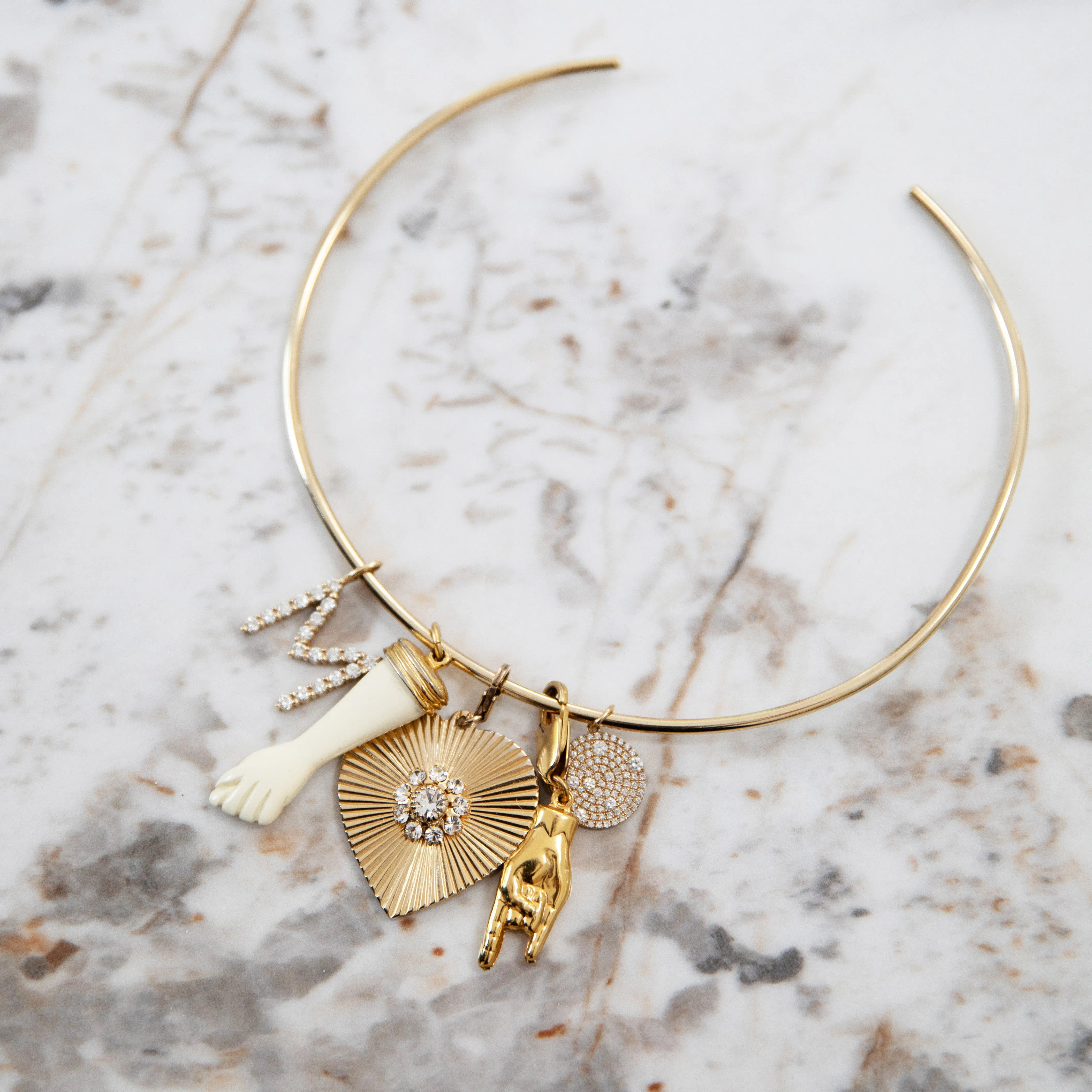 Diamond Disc Charm Pendant