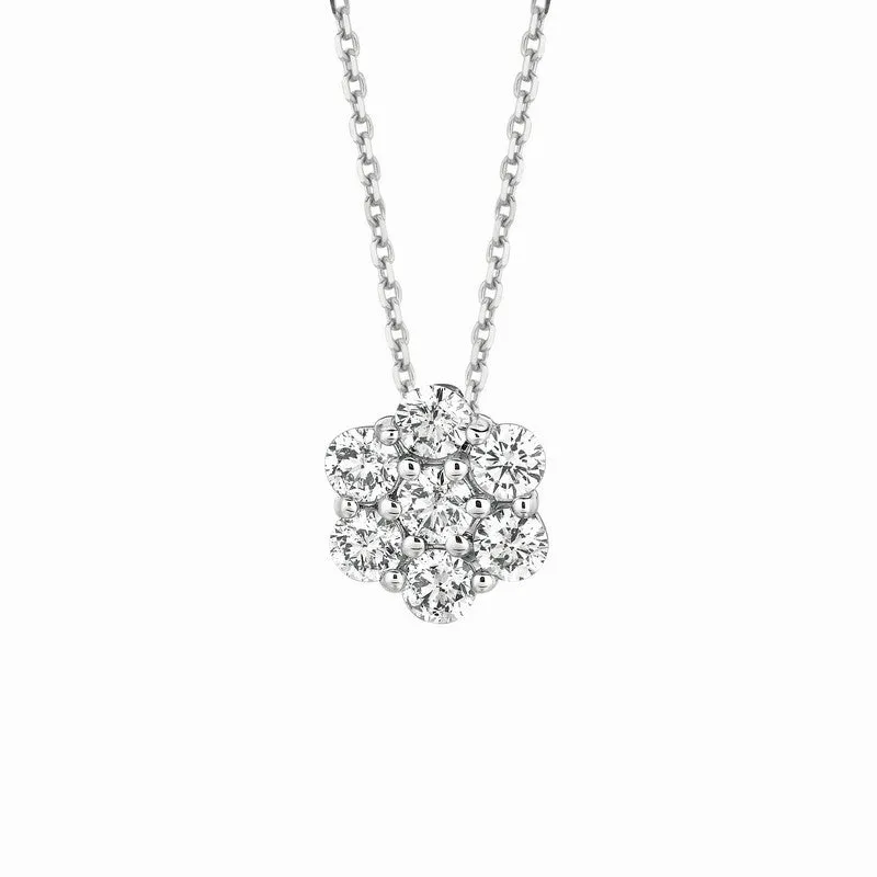 DIAMOND FLOWER NECKLACE 14K GOLD (0.5 CTW) 1