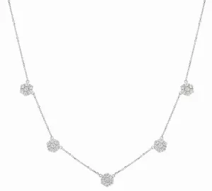 DIAMOND FLOWERS NECKLACE 14K GOLD (1.04 CTW)