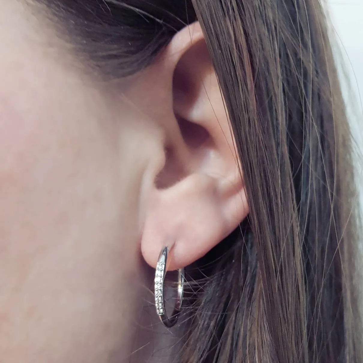 Diamond Gold Hoop Earrings