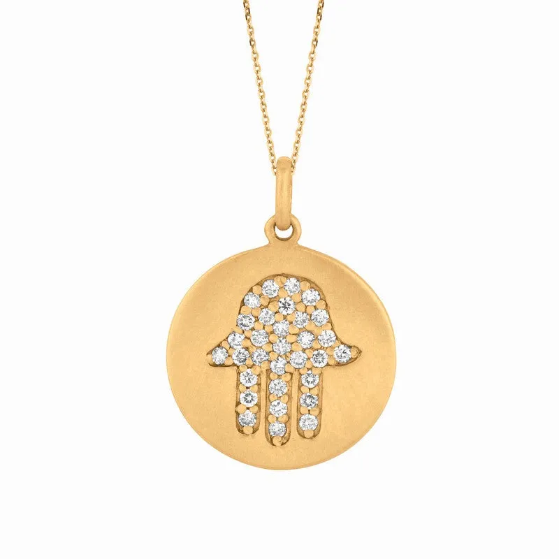 DIAMOND HAMSA NECKLACE 14K GOLD (0.3 CTW) N5051PD