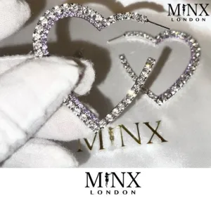 Diamond Hoop Earrings | Heart Earrings | Womens Earrings | Heart earrings with Diamonds | Dangle Earrings | Big Hoop Earrings Diamond