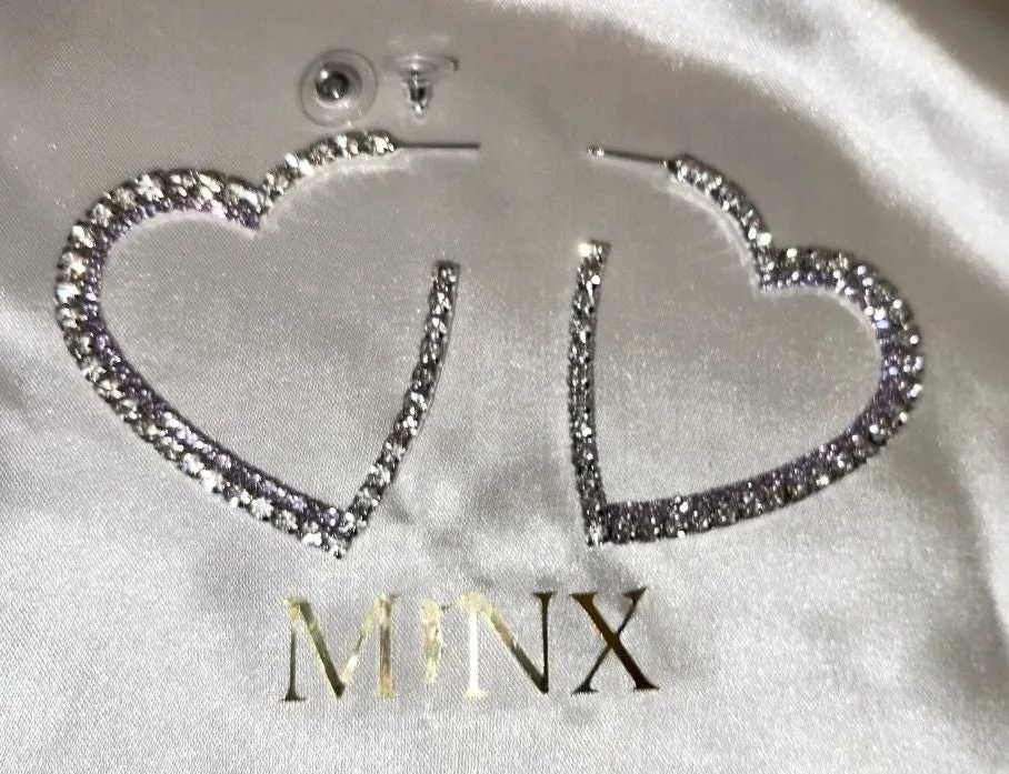 Diamond Hoop Earrings | Heart Earrings | Womens Earrings | Heart earrings with Diamonds | Dangle Earrings | Big Hoop Earrings Diamond