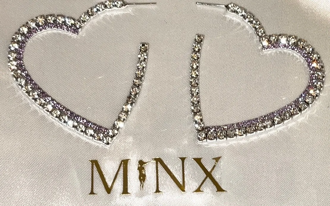 Diamond Hoop Earrings | Heart Earrings | Womens Earrings | Heart earrings with Diamonds | Dangle Earrings | Big Hoop Earrings Diamond