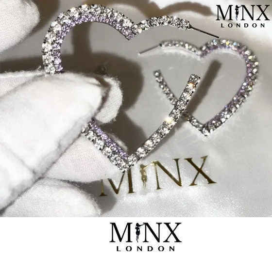 Diamond Hoop Earrings | Heart Earrings | Womens Earrings | Heart earrings with Diamonds | Dangle Earrings | Big Hoop Earrings Diamond