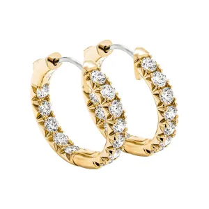 Diamond Hoop Earrings in 18K Yellow Gold