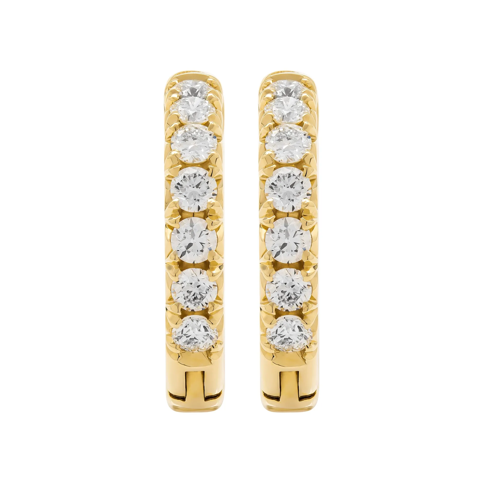Diamond Hoop Earrings in 18K Yellow Gold