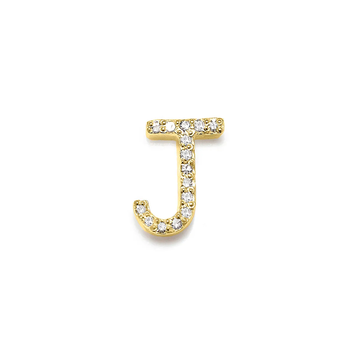 Diamond Initial Post Earring - Gold