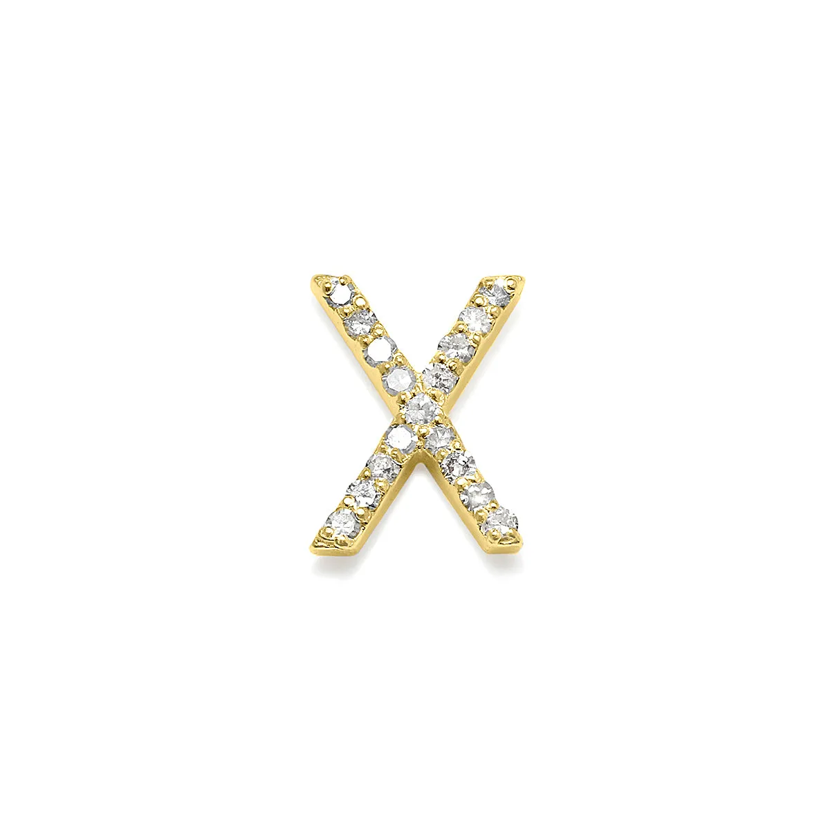 Diamond Initial Post Earring - Gold