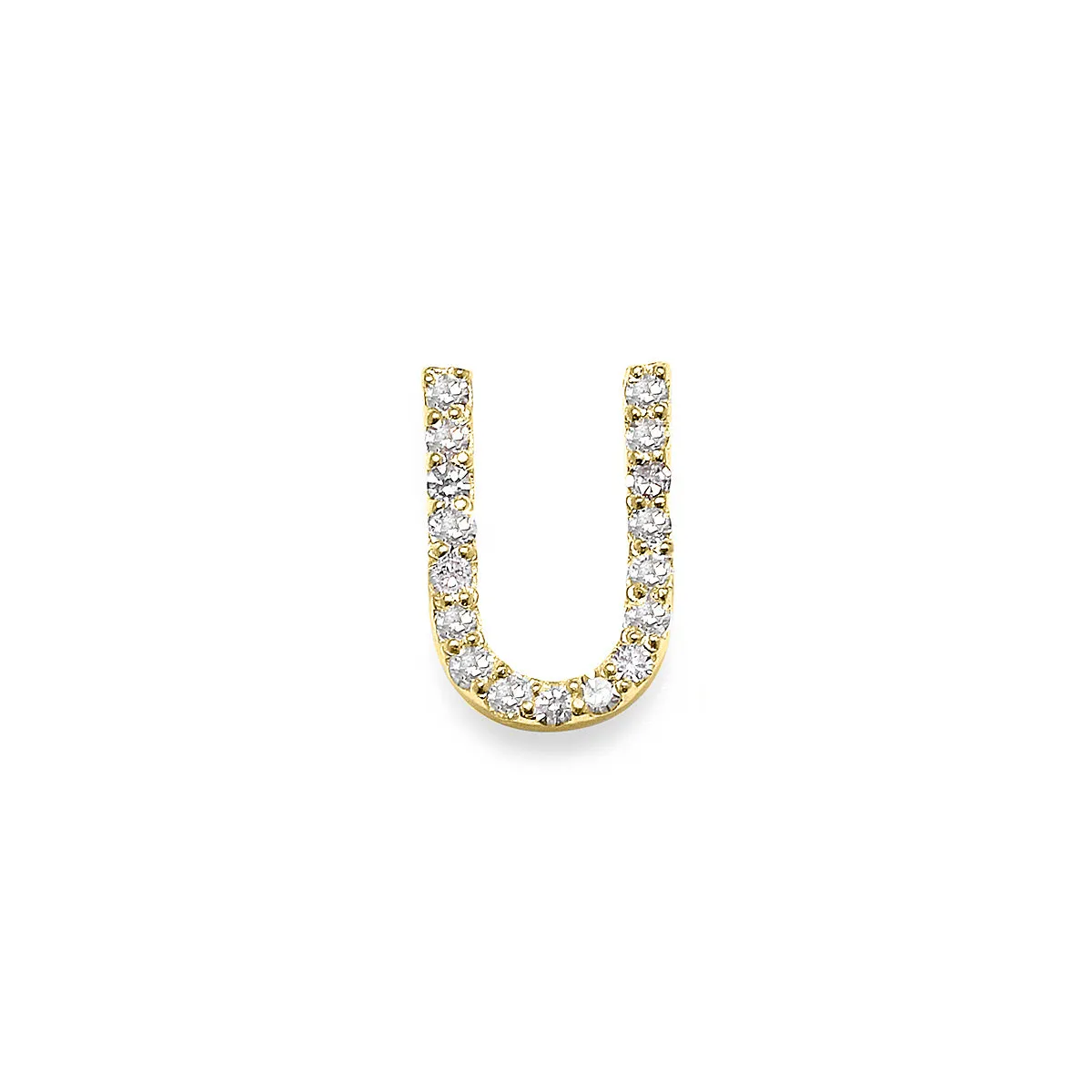 Diamond Initial Post Earring - Gold