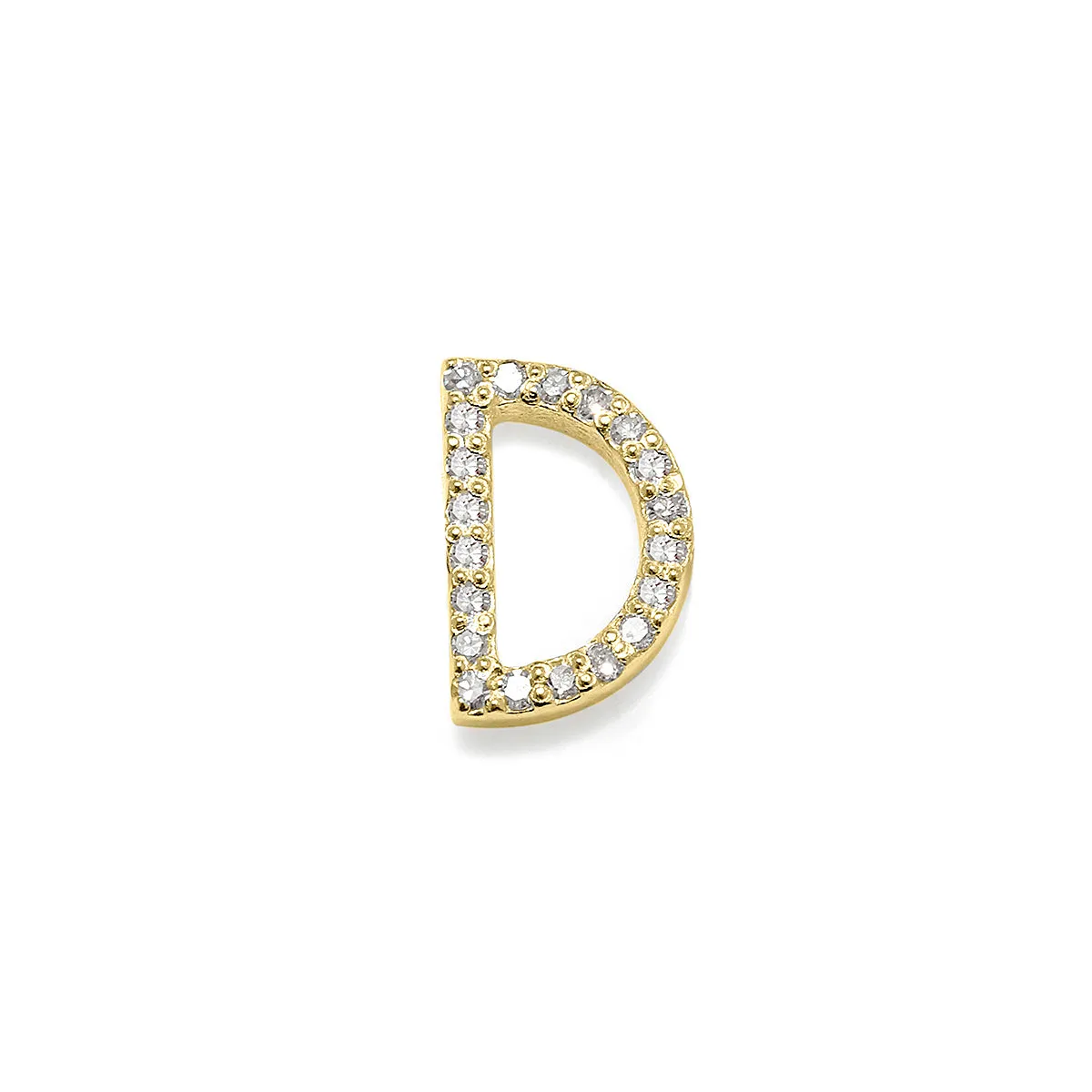 Diamond Initial Post Earring - Gold