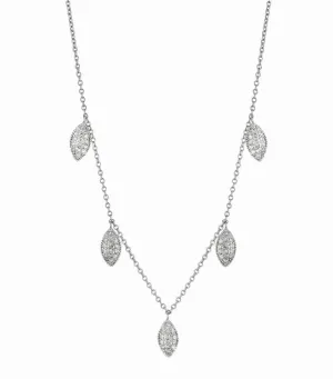 DIAMOND LEAF NECKLACE 14K GOLD (1.1 CTW)