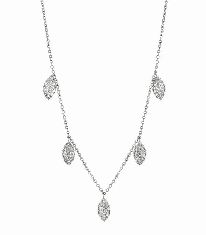 DIAMOND LEAF NECKLACE 14K GOLD (1.1 CTW)