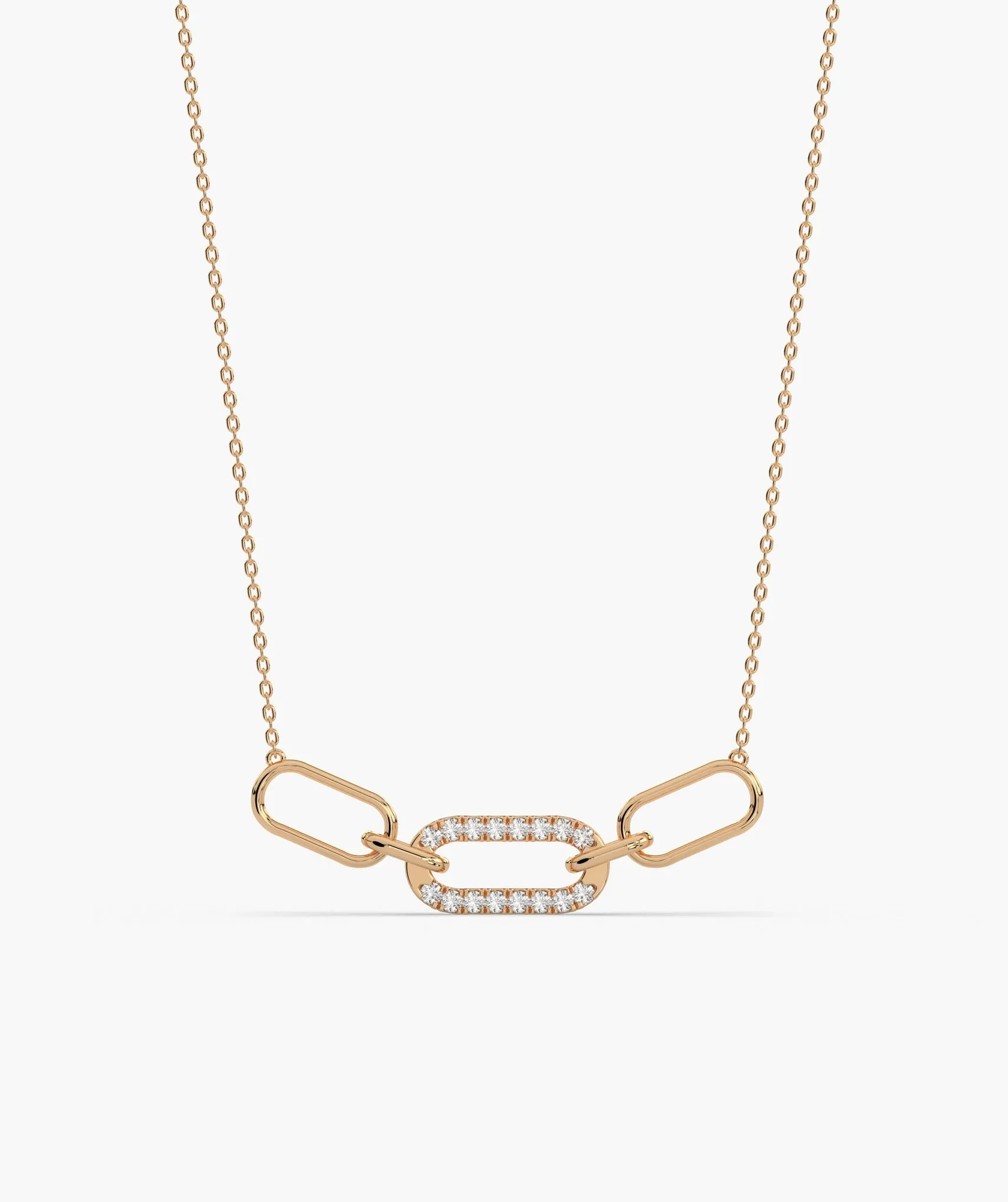 Diamond Link 14K Gold Necklace