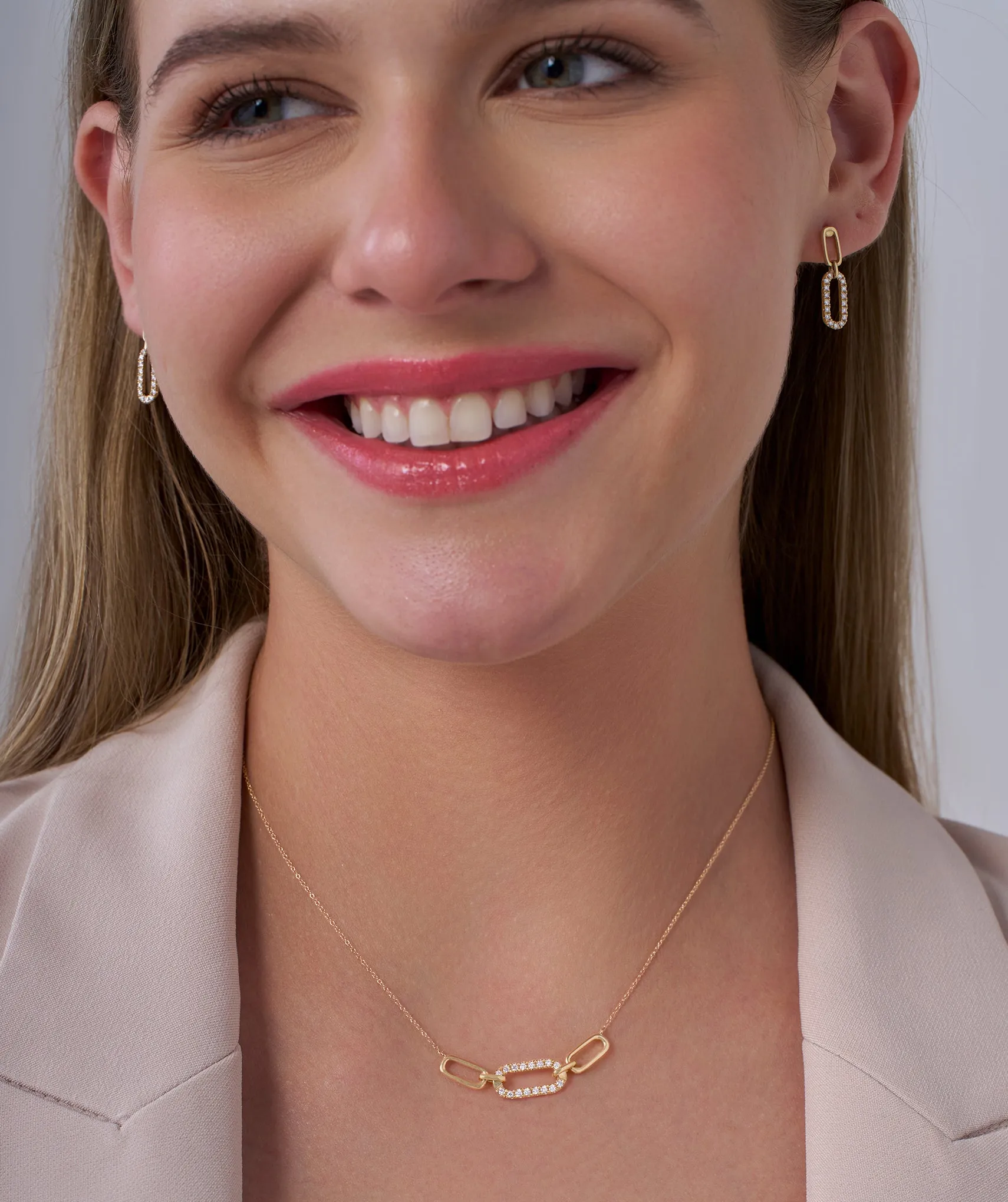 Diamond Link 14K Gold Necklace