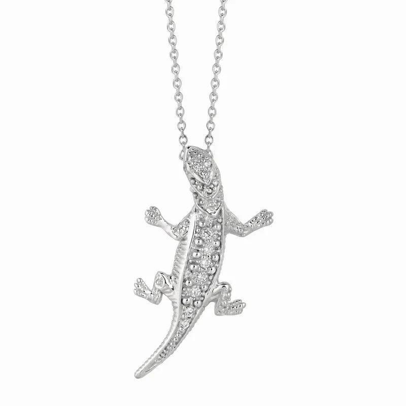 DIAMOND LIZARD NECKLACE 14K GOLD (0.11 CTW)