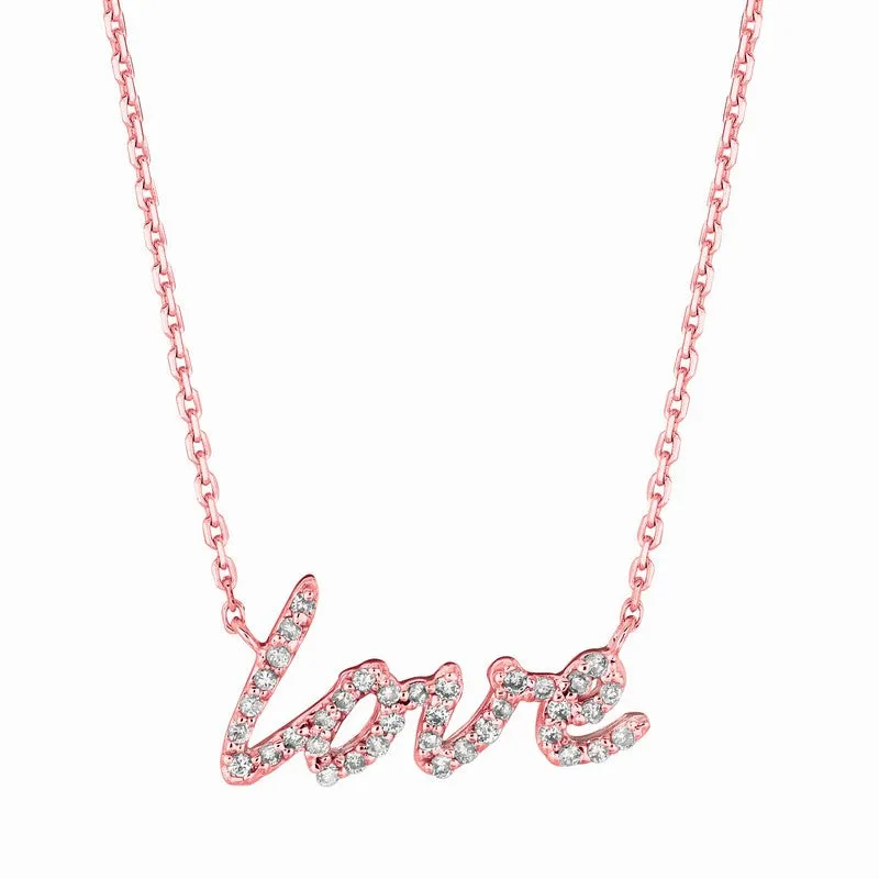 DIAMOND LOVE NECKLACE 14K GOLD (0.21 CTW)
