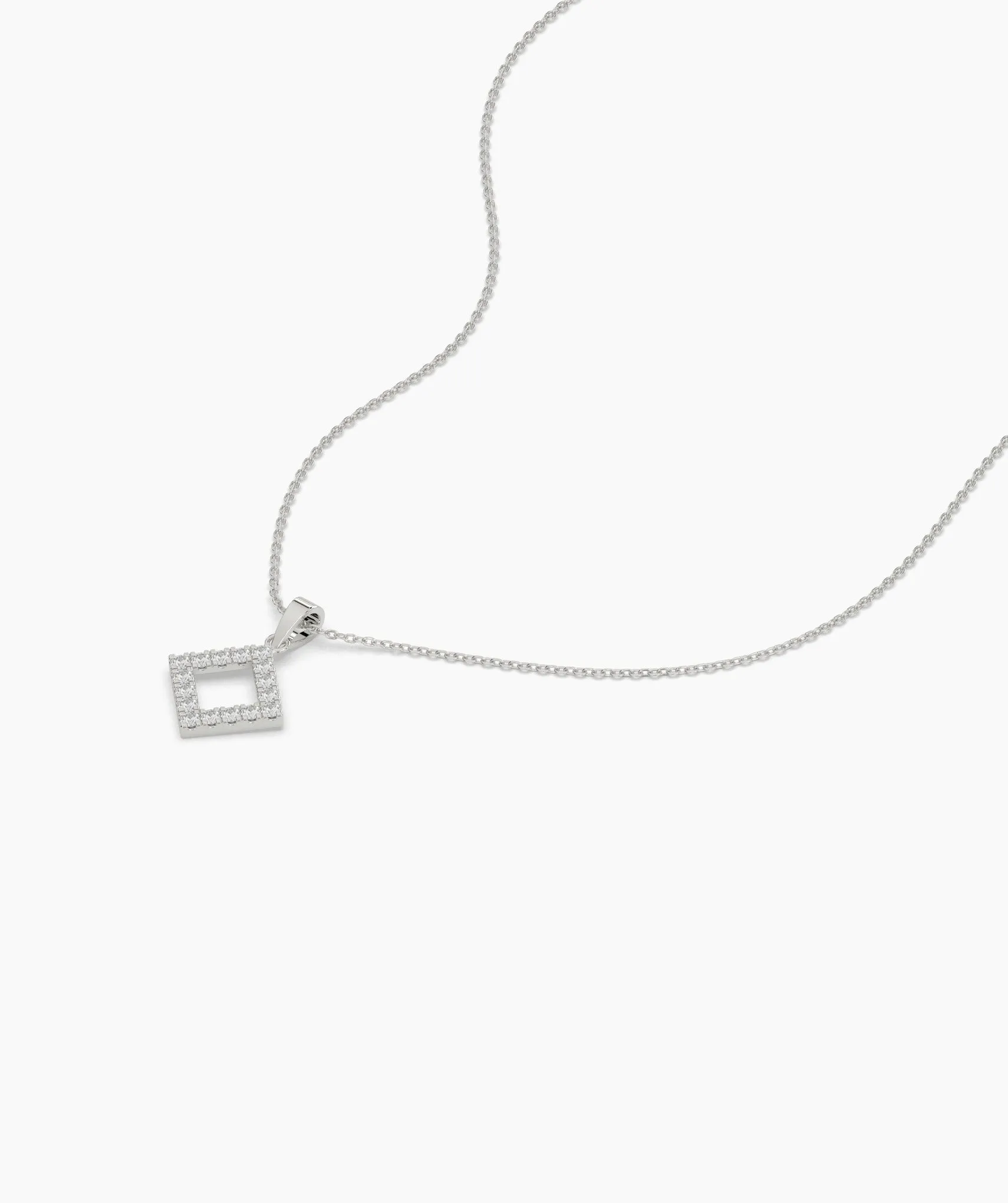 Diamond Open Square Pendant