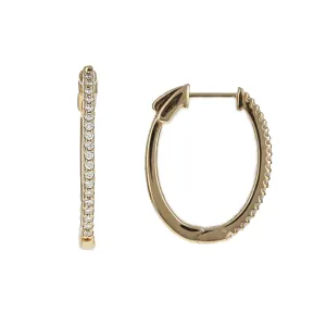 Diamond Oval Hoop Earrings