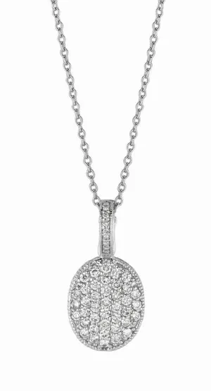 DIAMOND OVAL NECKLACE 14K GOLD (1.35 CTW)