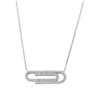 DIAMOND PAPER CLIP NECKLACE 14K GOLD (0.4 CTW)