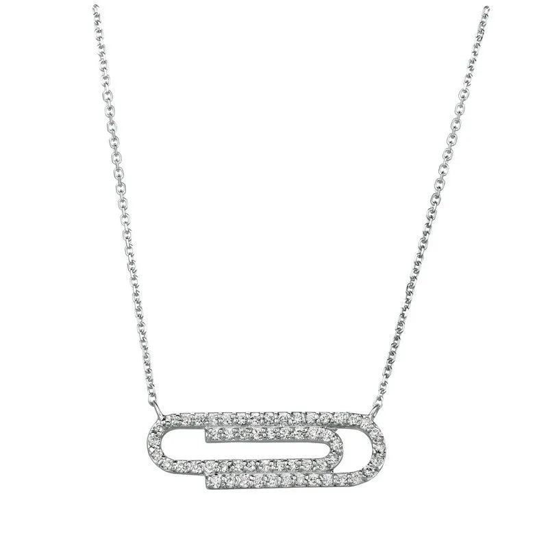 DIAMOND PAPER CLIP NECKLACE 14K GOLD (0.4 CTW)
