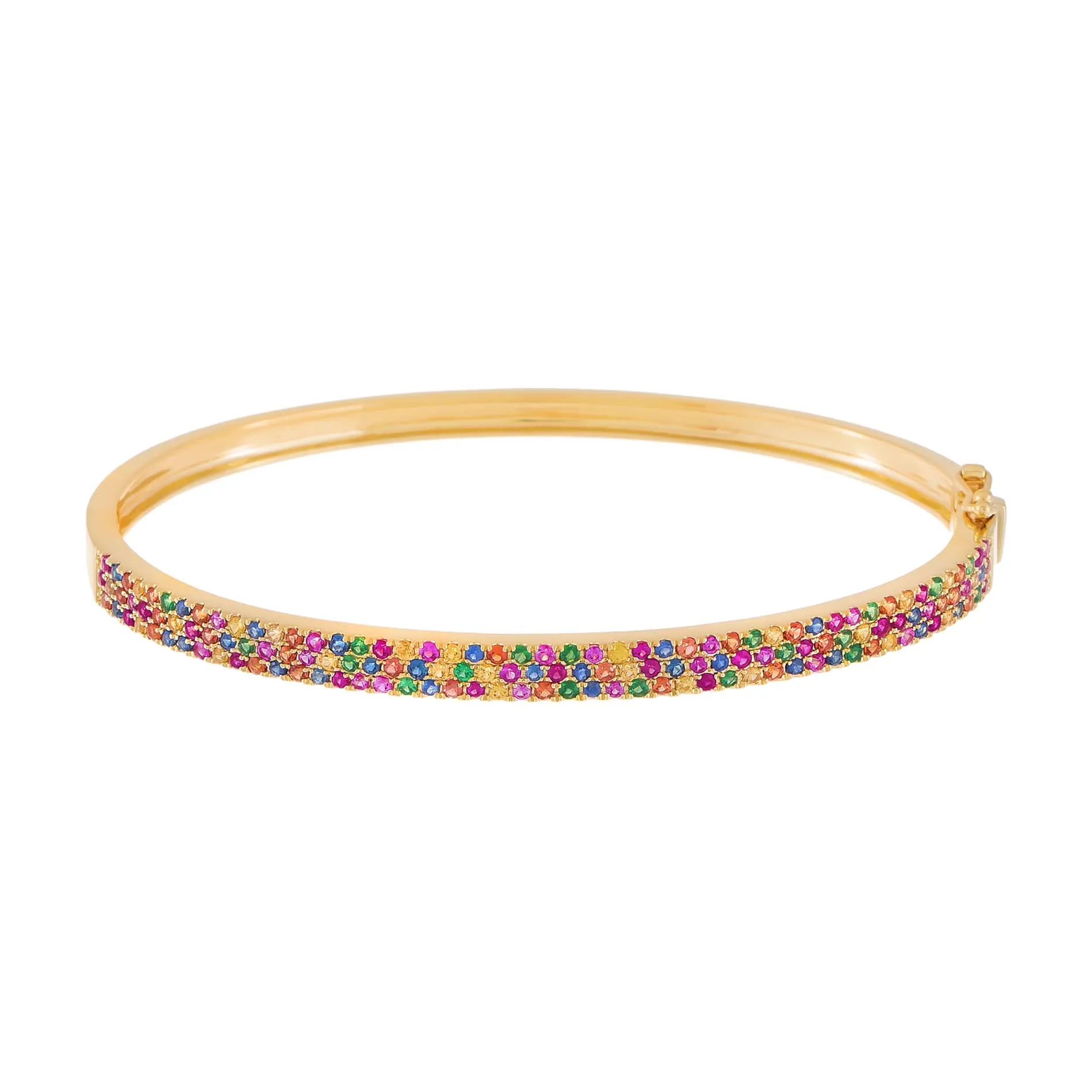 Diamond Pavé Rainbow Bangle 14K