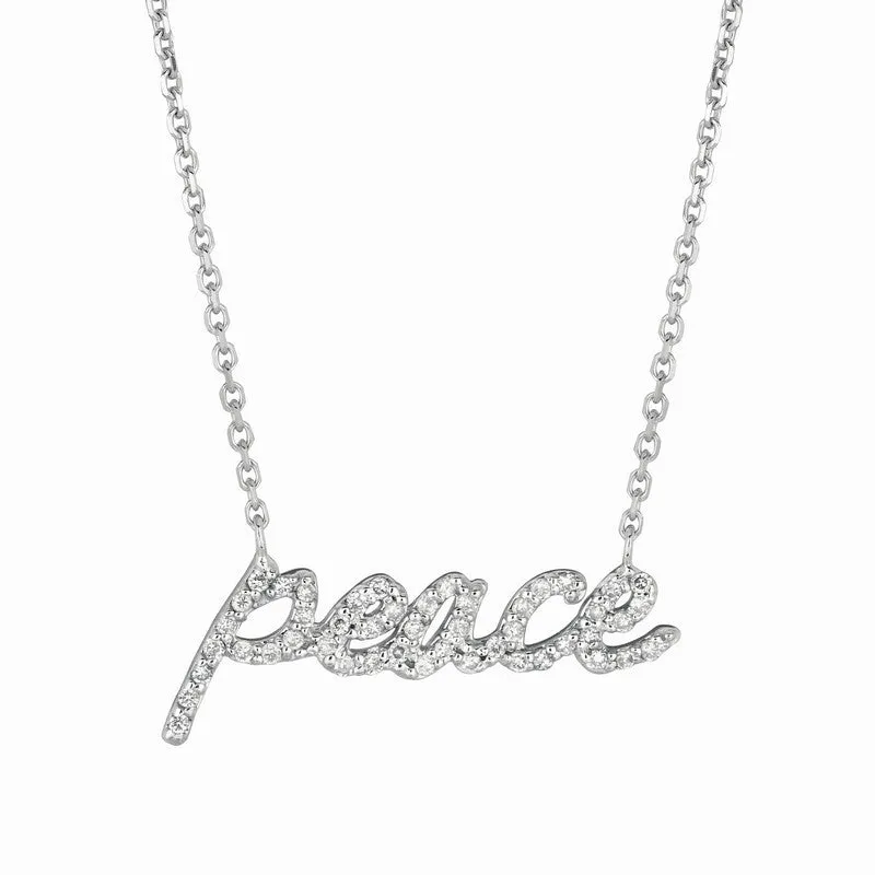 DIAMOND PEACE NECKLACE 14K GOLD (0.26 CTW)