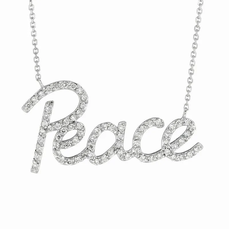 DIAMOND PEACE NECKLACE 14K GOLD (0.65 CTW)