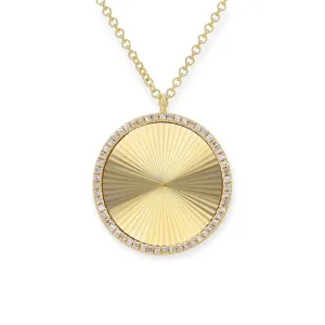 Diamond Rimmed Medallion Necklace