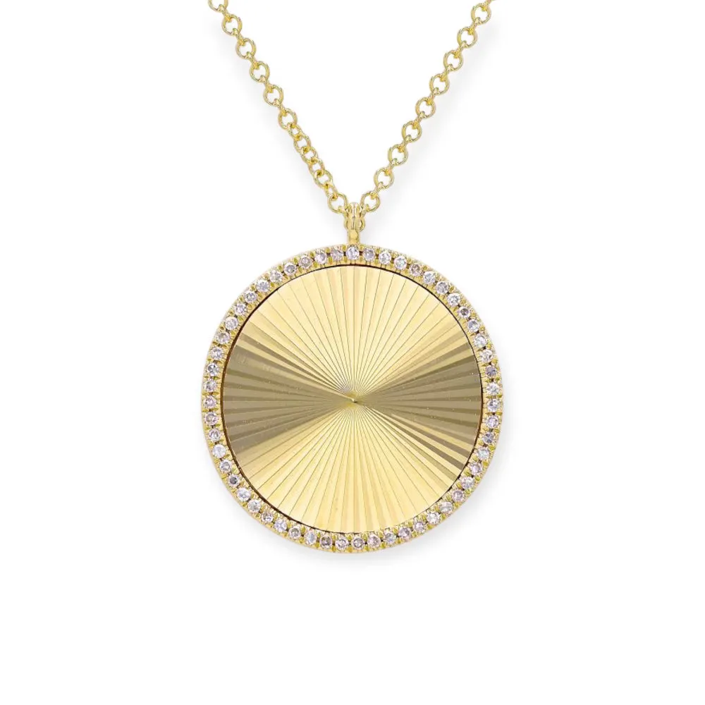 Diamond Rimmed Medallion Necklace