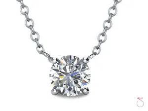Diamond Solitaire Pendant 1/4ct with Chain in 14K Gold
