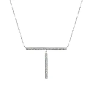 DIAMOND T NECKLACE 14K GOLD (0.36 CTW)