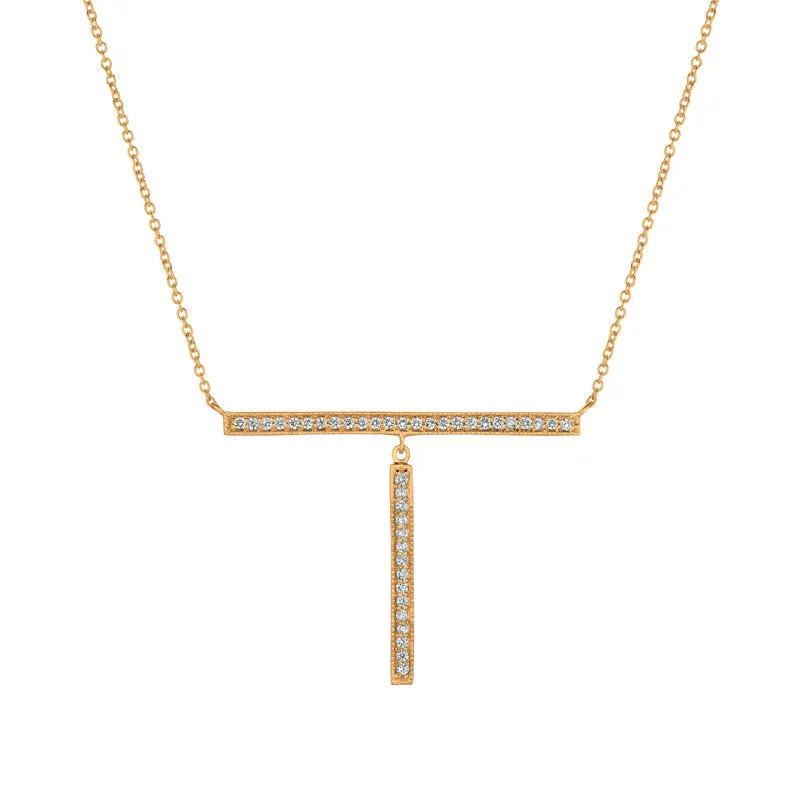 DIAMOND T NECKLACE 14K GOLD (0.36 CTW)