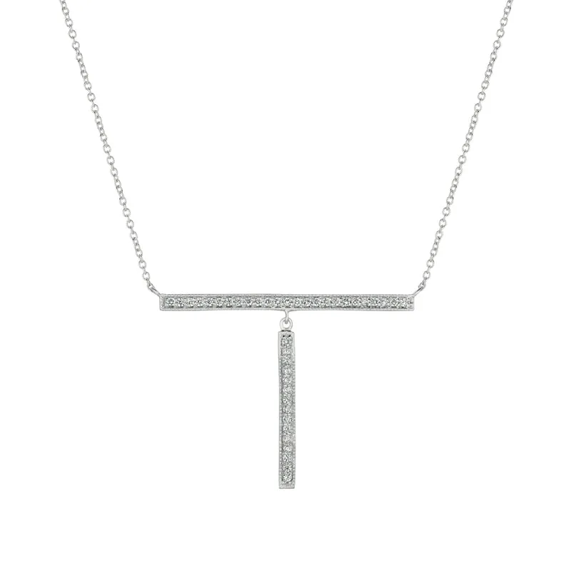 DIAMOND T NECKLACE 14K GOLD (0.36 CTW)