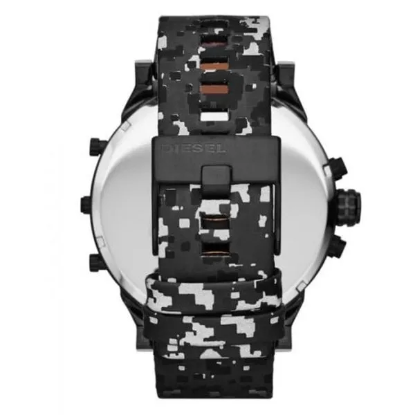 Diesel Mr Daddy Black Leather Strap Black Dial Chronograph Quartz Watch for Gents - DZ7311