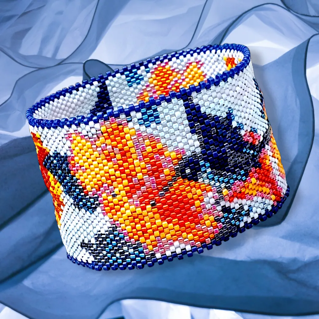 DIY Vertical Peyote Pattern - Bracelet COLIBRI