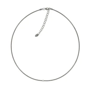 DNA Ruthenium Plated Sterling Silver and Diamond Necklace