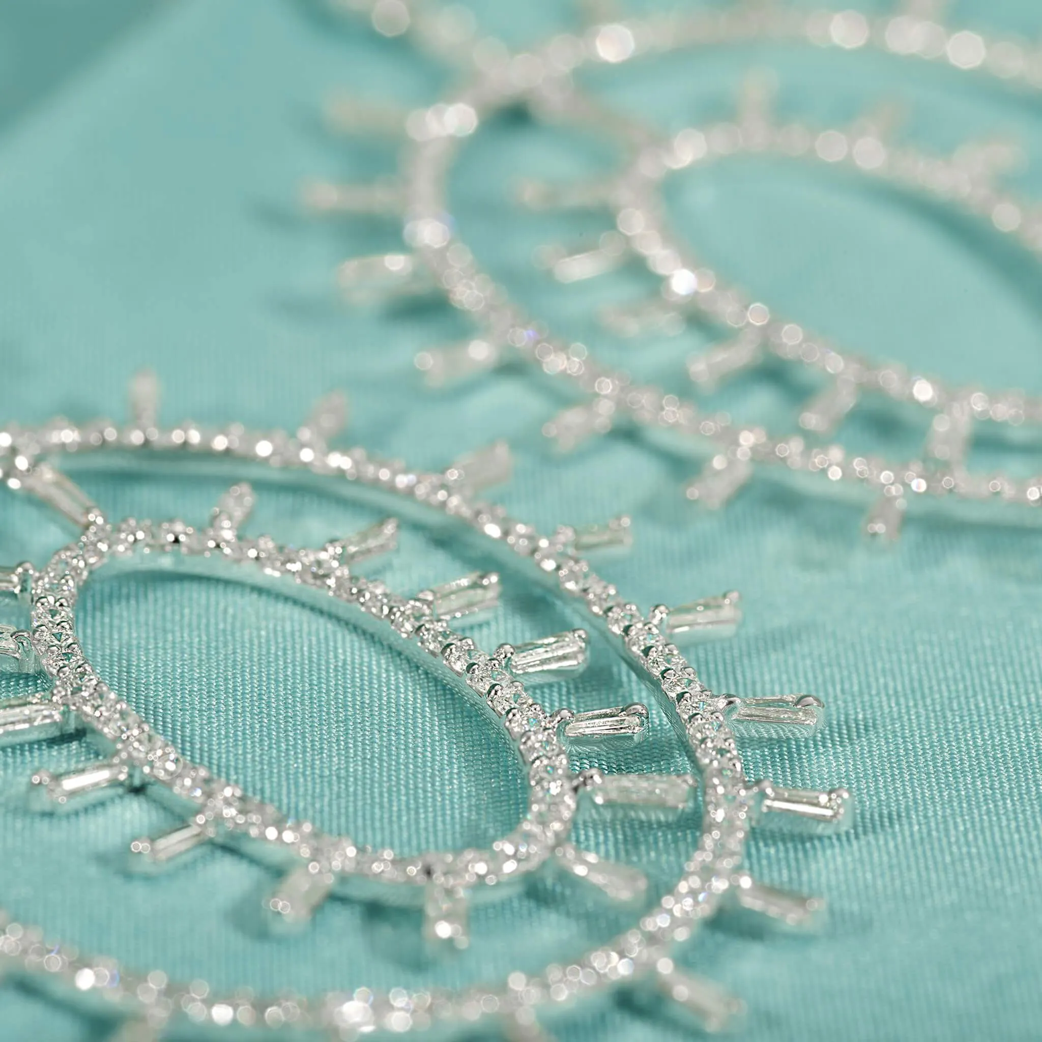Double Diamond Hoop Earrings