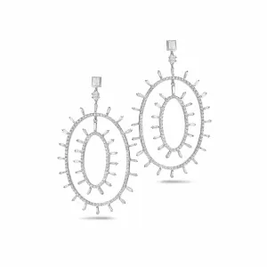 Double Diamond Hoop Earrings