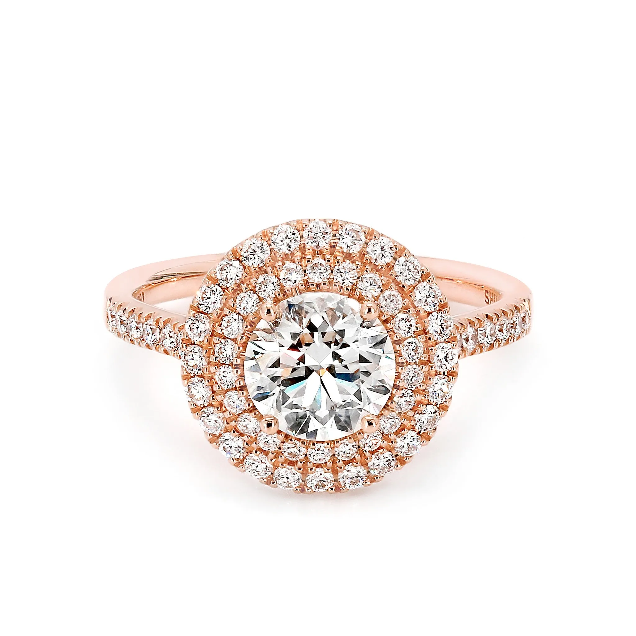 Double Halo Diamond Engagement Ring