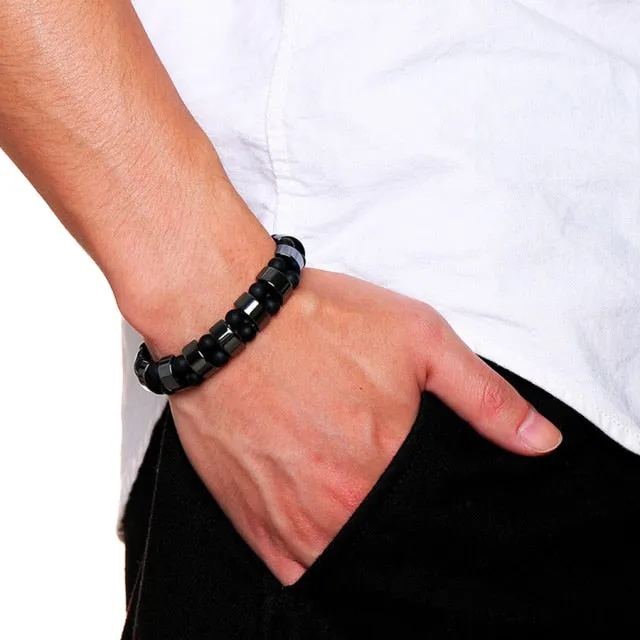 Double Hematite Tiger's Eye Bracelets Men Tiger Eye &amp; Hematite Charm Bracelets for Women Natural Energy Stone Bracelet Jewelry
