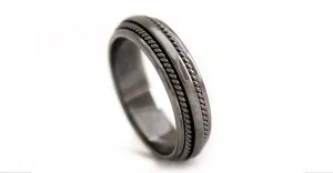 Double twist- black wedding bands