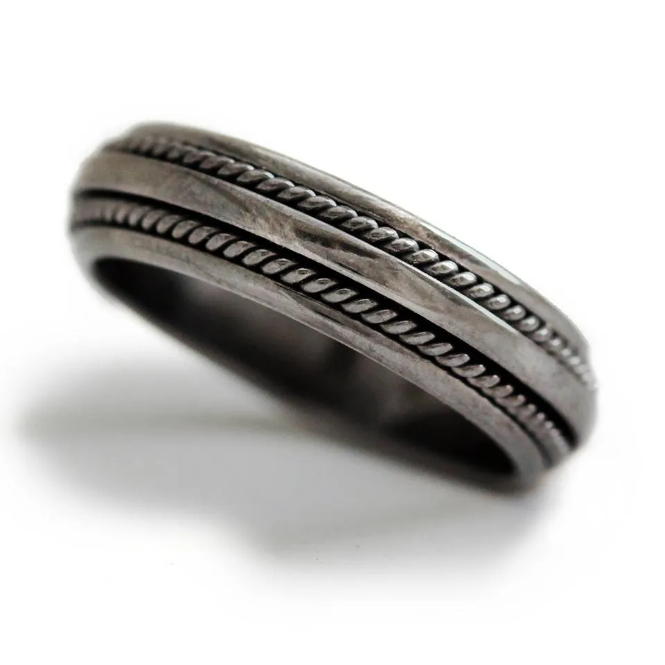 Double twist- black wedding bands
