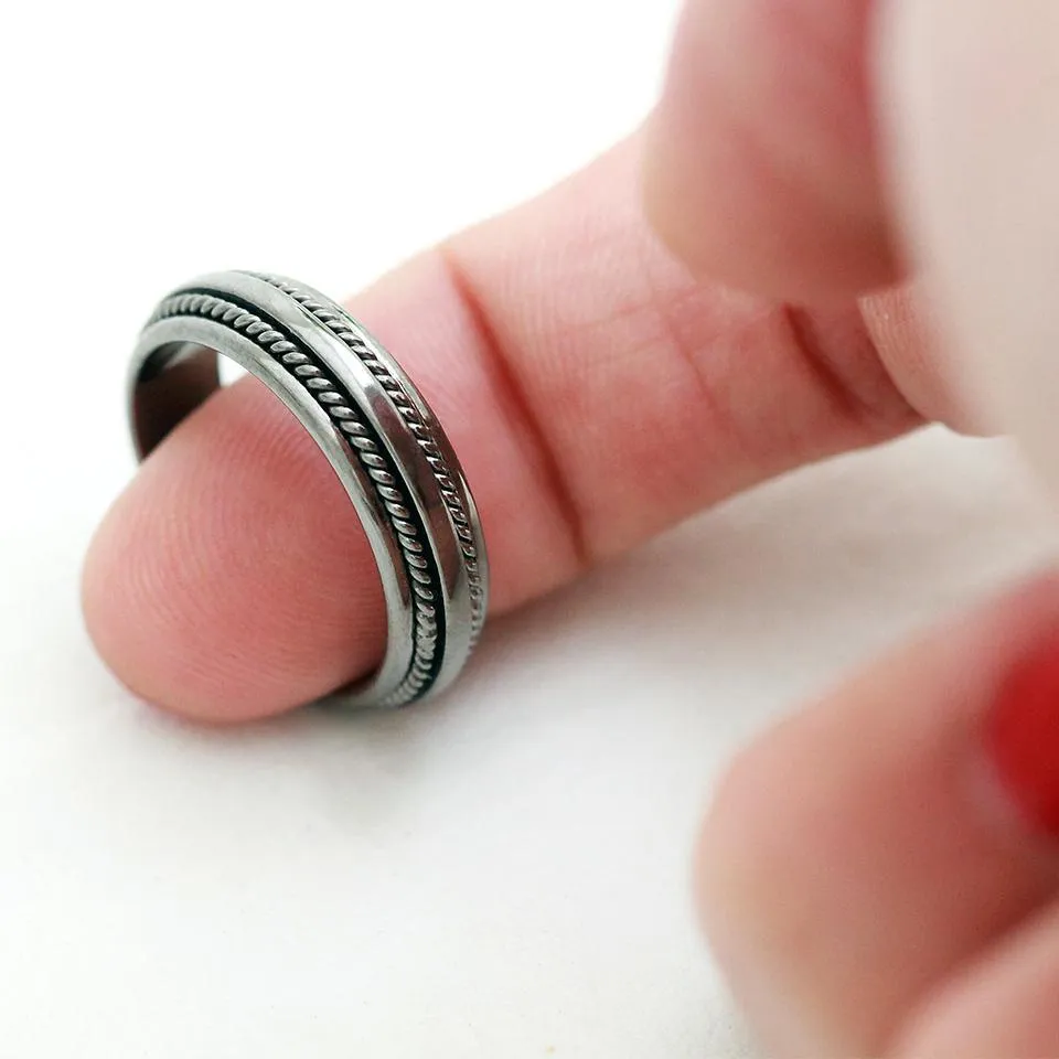 Double twist- black wedding bands