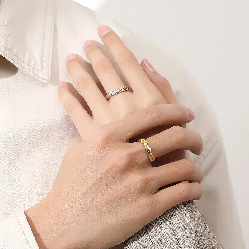 Dragon & Phoenix Two Tone Matching Rings