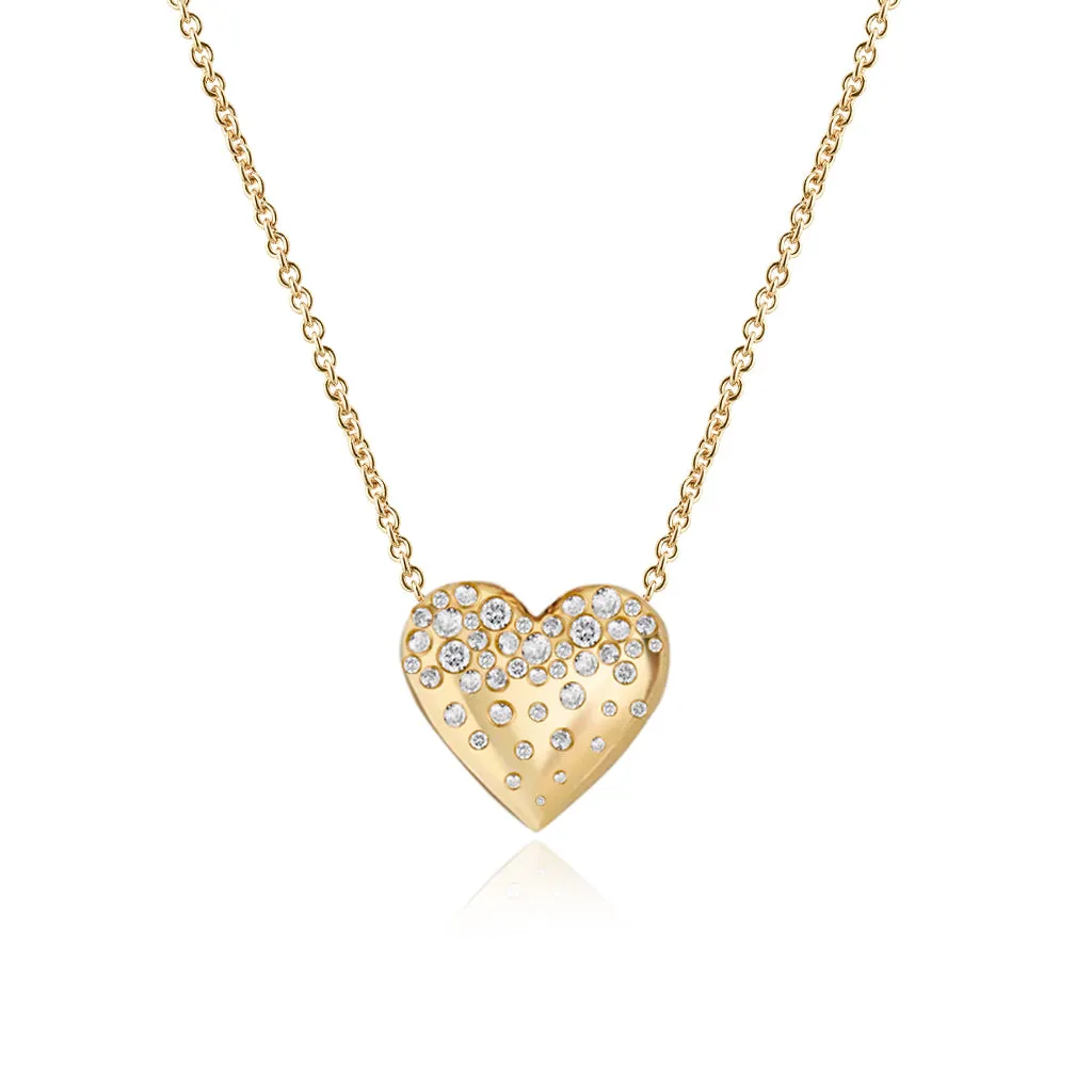 Dripping Scattered Heart Necklace