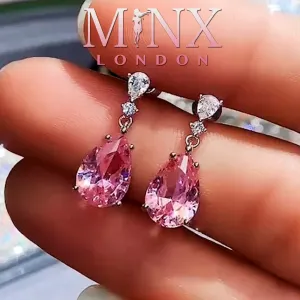 Drop Earrings | Pear Shape Earrings | Teardrop Earrings | Pink Diamond Earrings | Teardrop Earrings | Womens Earrings | Dangle Earrings