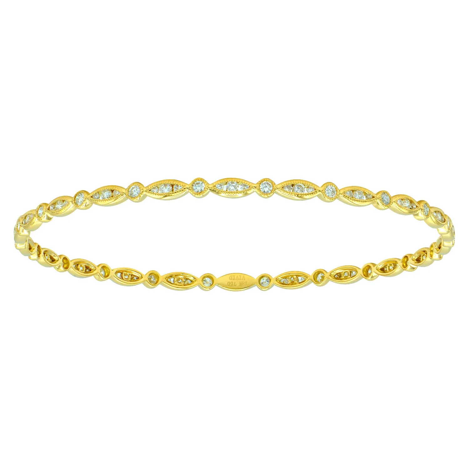 DSL 18K Yellow Gold & Diamond Bangle