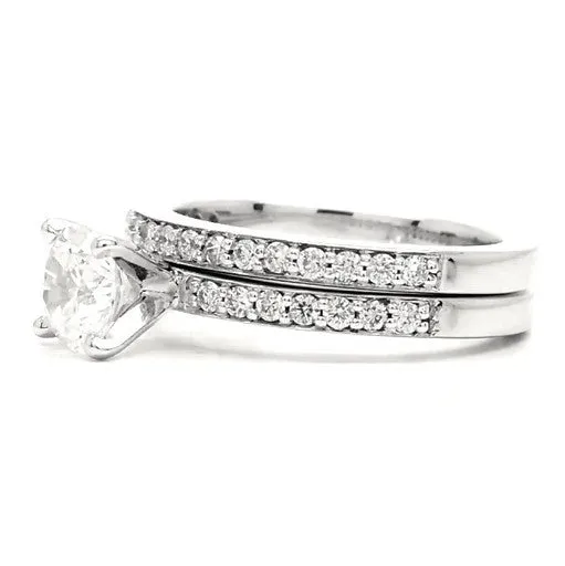 Dvora - Classic Pavé Single Row Bridal Ring Set
